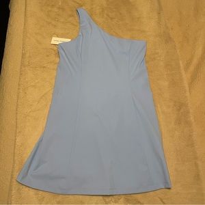 NWT Outdoor Voices One Shoulder Dress - L - Sky Blue